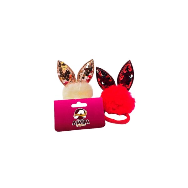 Elástico de meia pompom orelha c/01