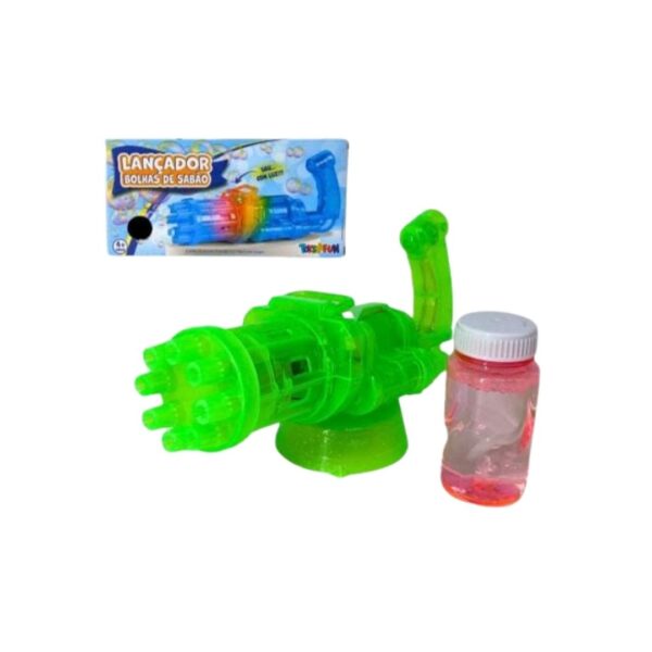 Brinquedo Lançador de Bolha de Sabão 50 ml 8 bicos c/ luz REF. 83896R