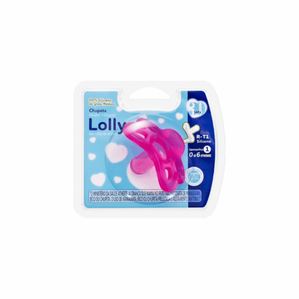 Chupeta Lolly Rosa  Redondo 1 - 6111-01 Cod.: 7896699031547