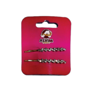 (127) -Grampo Cabelo Alvim Strass Par