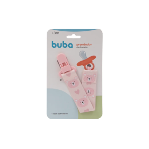 95- Prendedor de Chupeta Buba Ursinho Rosa 14494 Cod._ 7908103744940